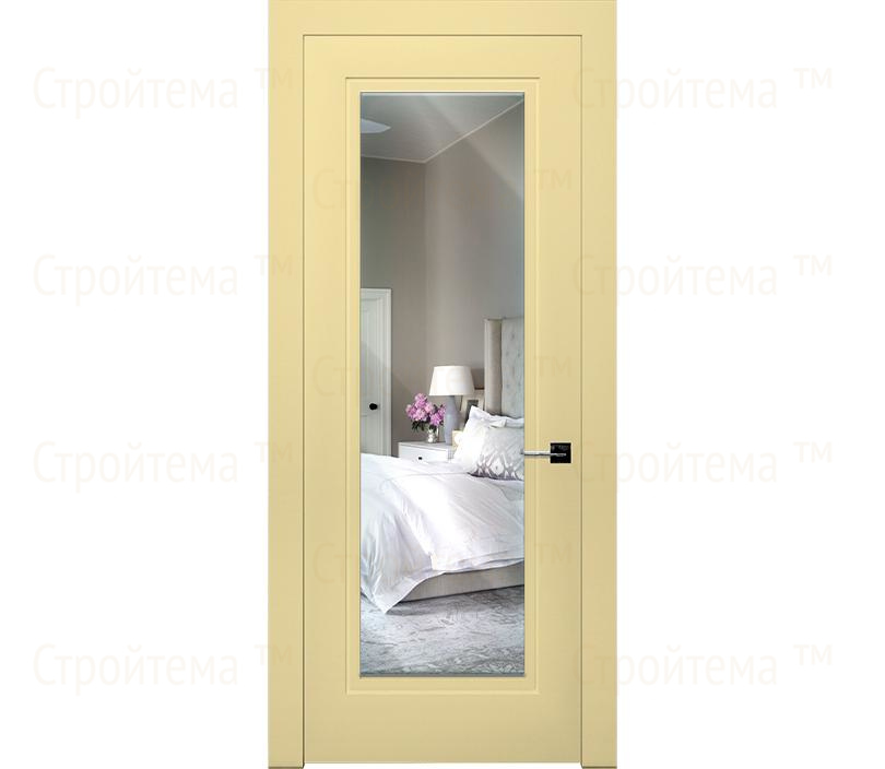 Дверь межкомнатная Гранада ДО1 с зеркалом ванильная