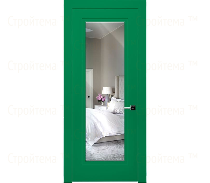 Дверь межкомнатная Гранада ДО1 с зеркалом зеленая
