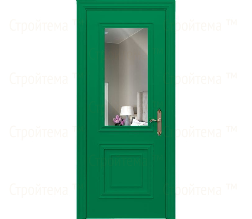 Дверь межкомнатная с зеркалом Каталина ДО2 зеленая