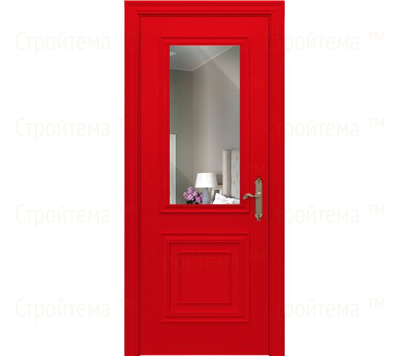 Дверь межкомнатная с зеркалом Каталина ДО2 красная