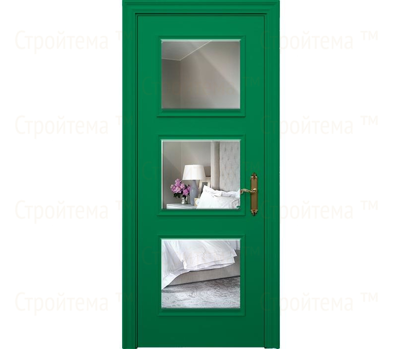 Дверь межкомнатная с зеркалом Каталина ДО6 зеленая