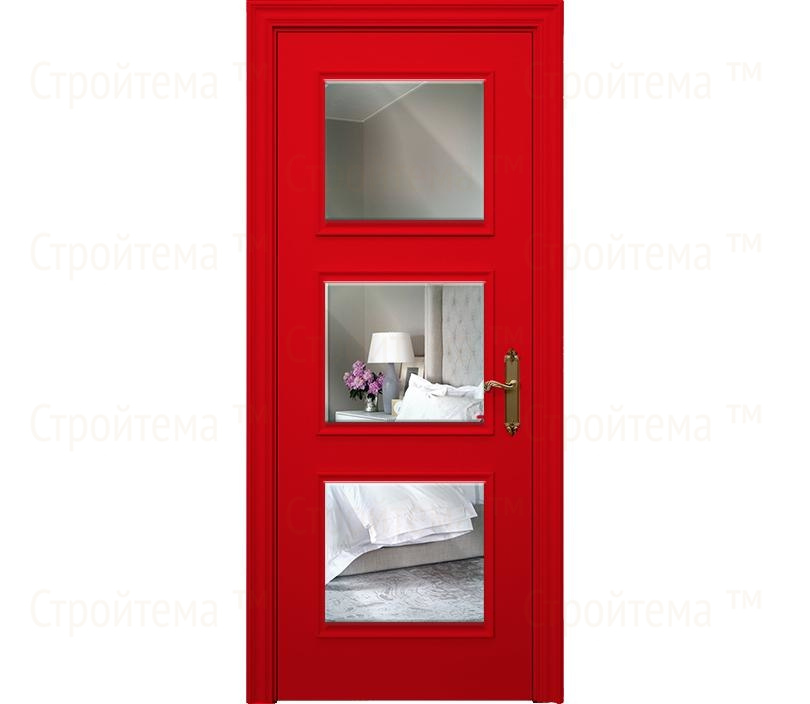 Дверь межкомнатная с зеркалом Каталина ДО6 красная