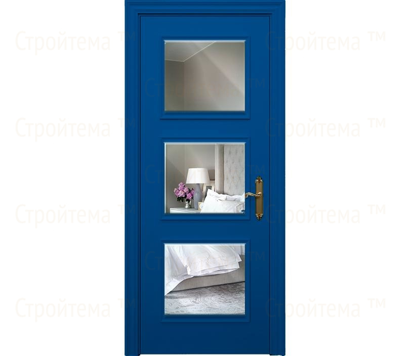 Дверь межкомнатная с зеркалом Каталина ДО6 синяя