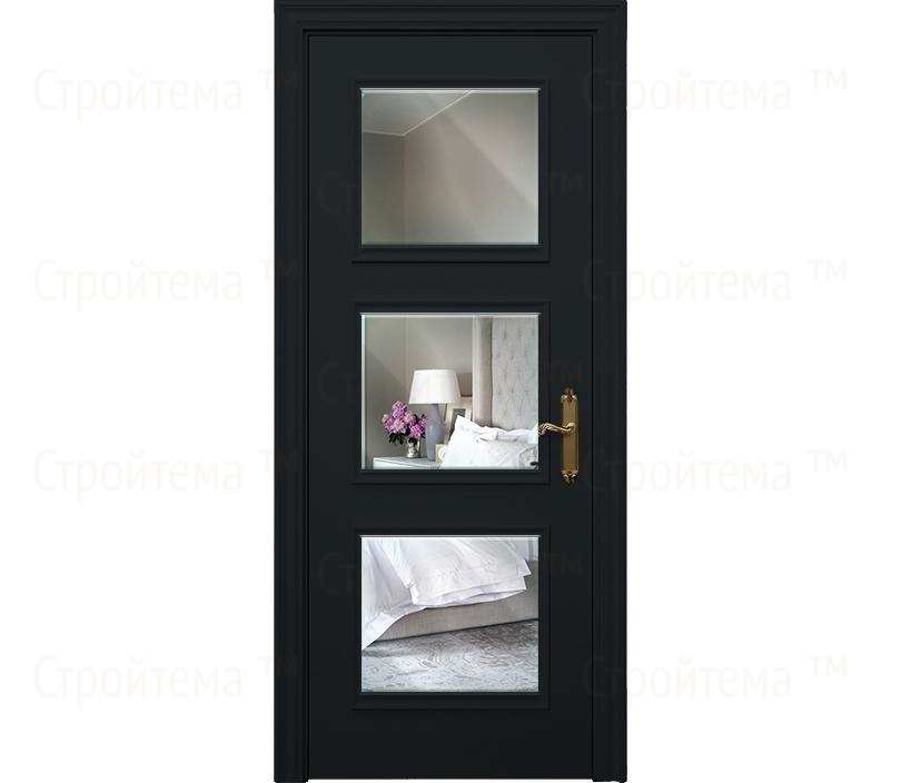 Дверь межкомнатная с зеркалом Каталина ДО6 черная