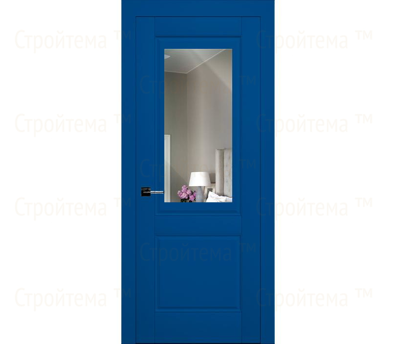 Дверь межкомнатная с зеркалом Лондон ДГ2 синяя