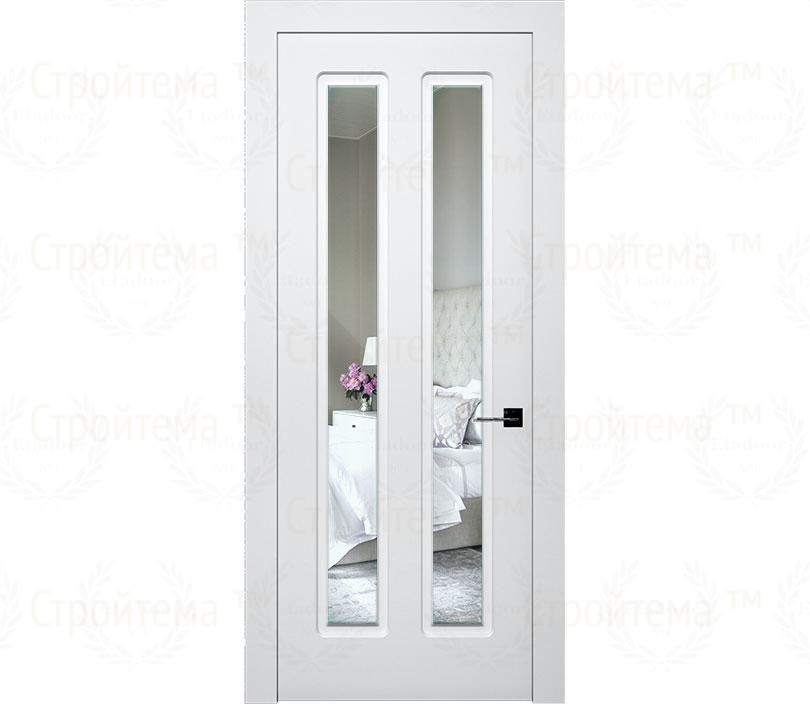 Дверь межкомнатная с зеркалом Милан ДГ7 белая