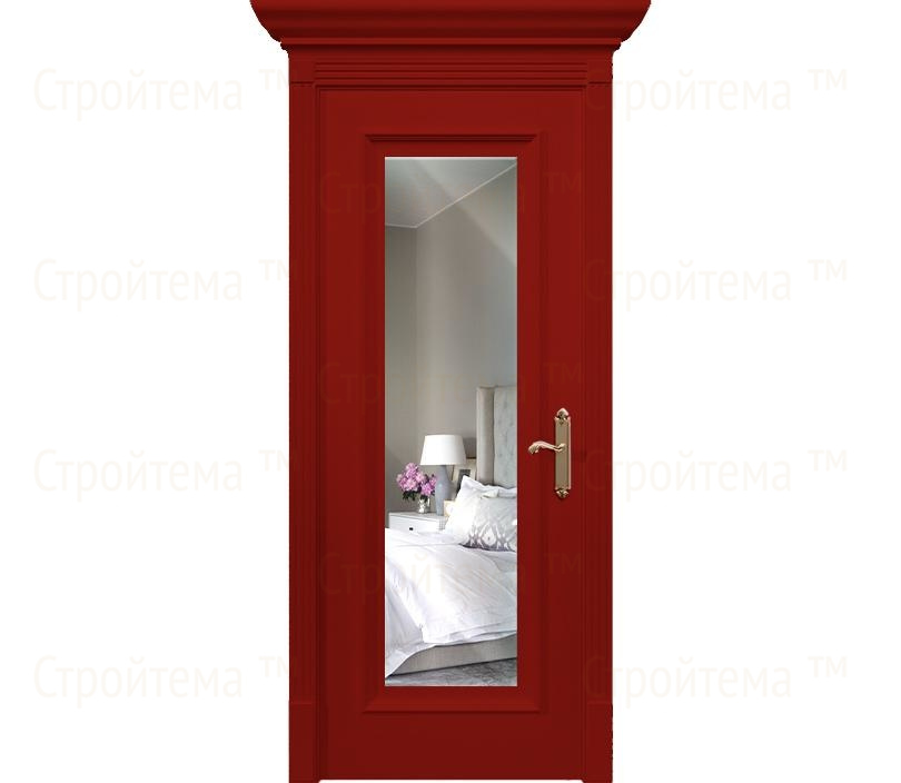Дверь межкомнатная с зеркалом Неаполь ДГ1 вишневая