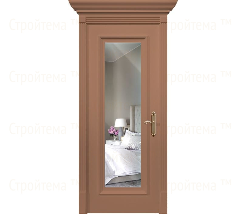 Дверь межкомнатная с зеркалом Неаполь ДГ1 капучино