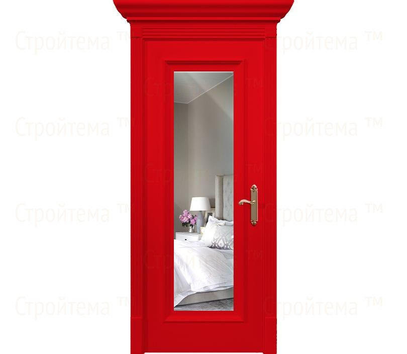 Дверь межкомнатная с зеркалом Неаполь ДГ1 красная