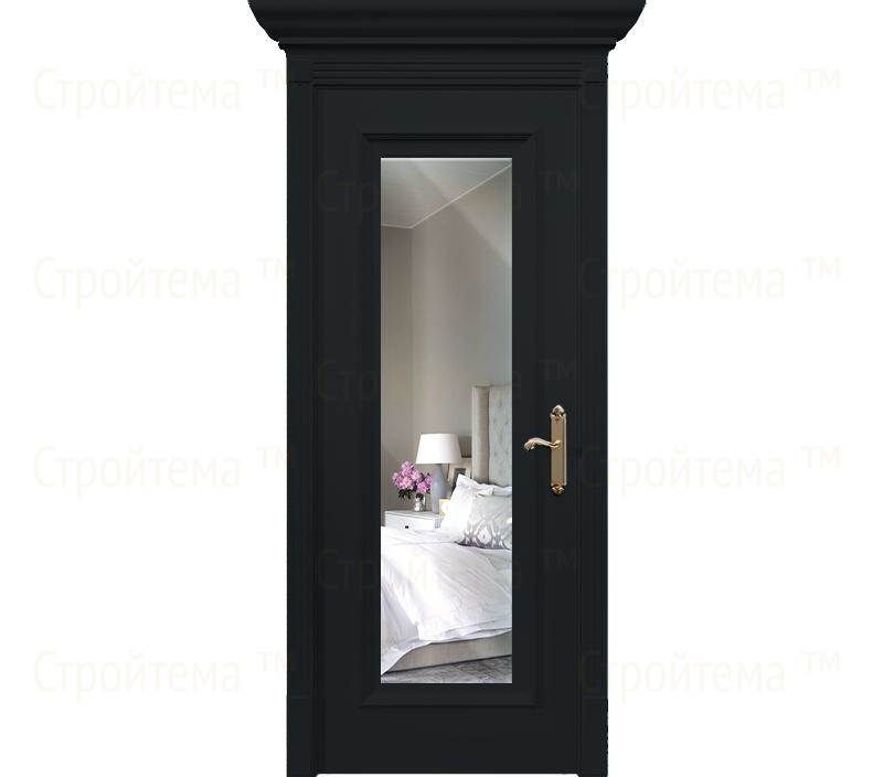 Дверь межкомнатная с зеркалом Неаполь ДГ1 черная