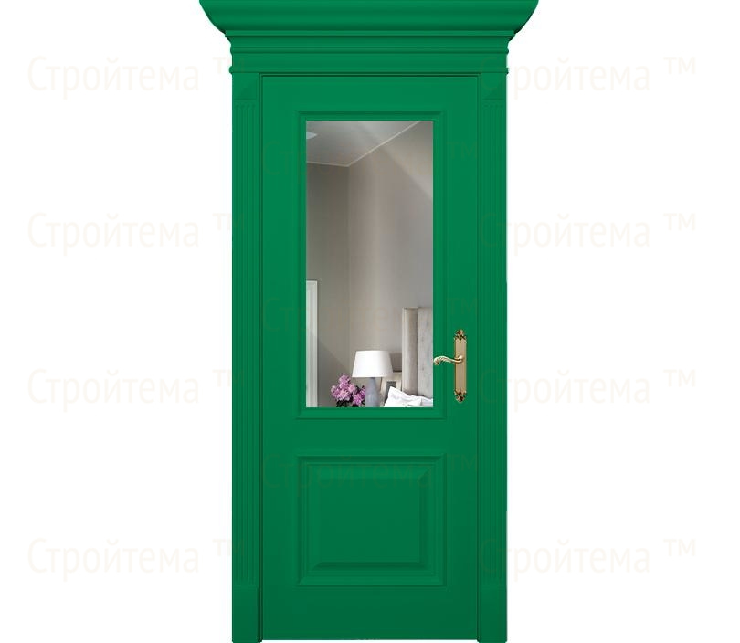 Дверь межкомнатная с зеркалом Палермо ДО2 зеленая