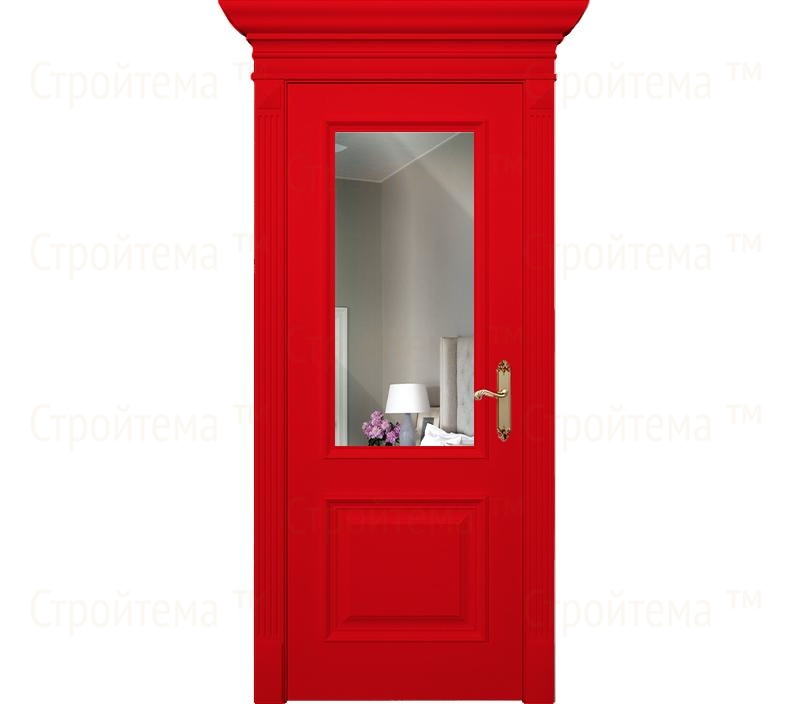 Дверь межкомнатная с зеркалом Палермо ДО2 красная