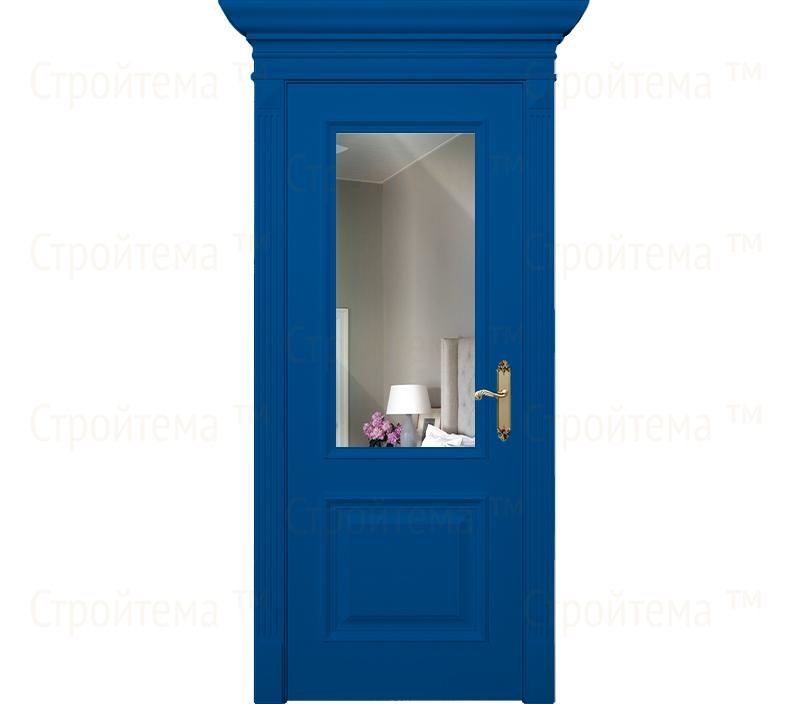 Дверь межкомнатная с зеркалом Палермо ДО2 синяя