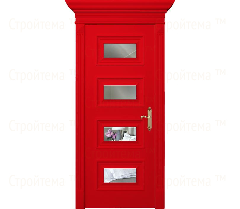 Дверь межкомнатная с зеркалом Палермо ДО4 красная