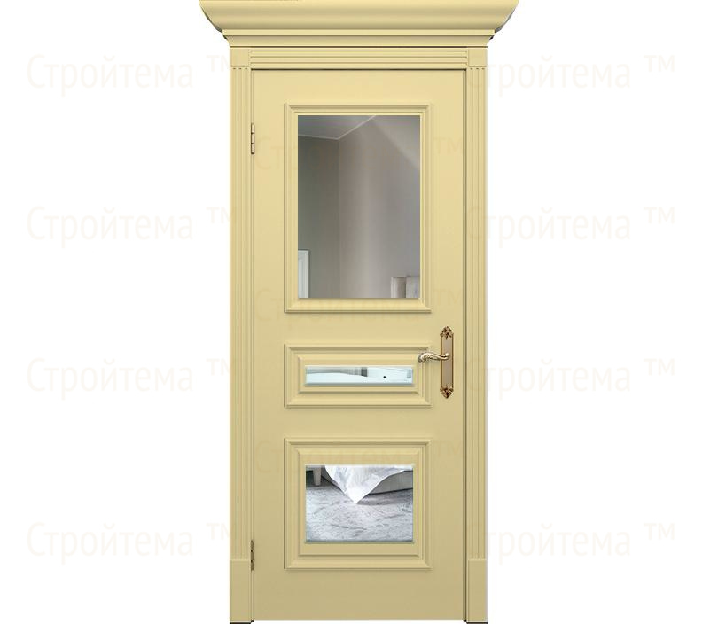 Дверь межкомнатная с зеркалом Венеция ДГ3 ванильная
