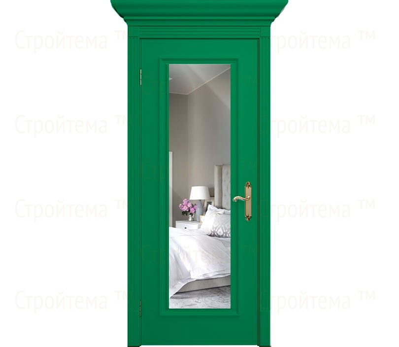 Дверь межкомнатная с зеркалом Венеция ДГ1 зеленая