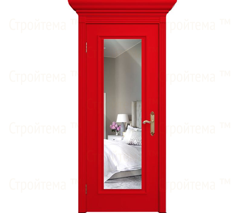 Дверь межкомнатная с зеркалом Венеция ДГ1 красная