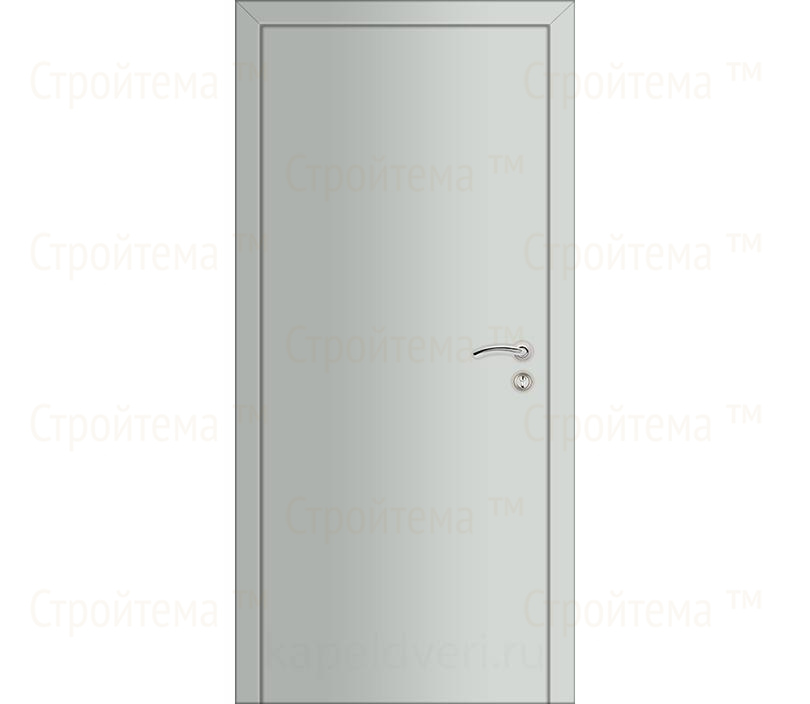 Дверь межкомнатная Капель Classic ПВХ гладкая моноколор серый 7035