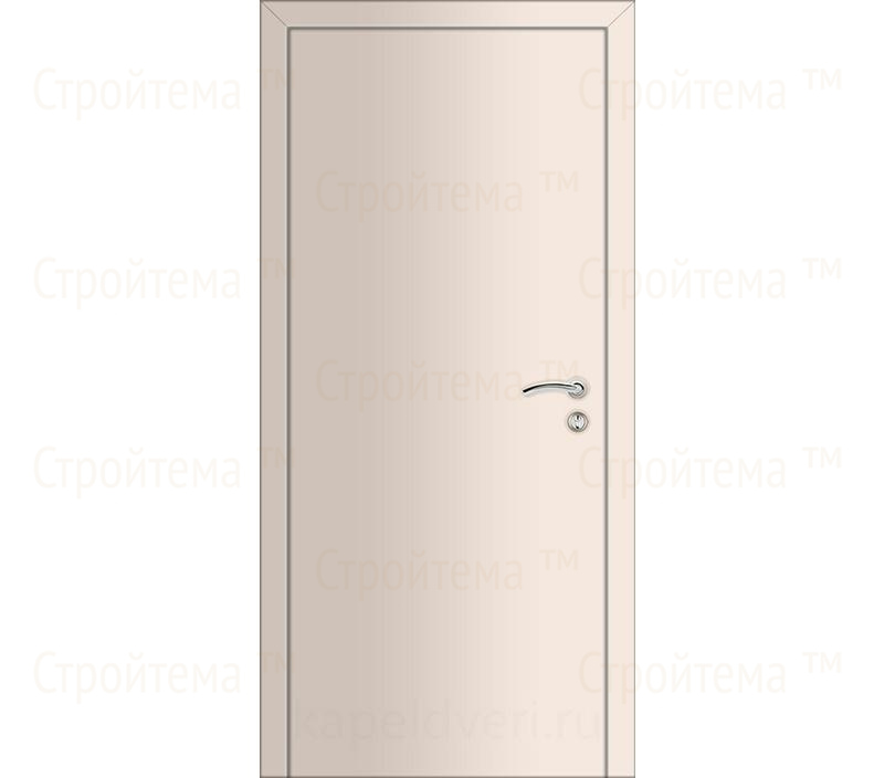 Дверь межкомнатная Капель Classic ПВХ гладкая моноколор кремовый 9001