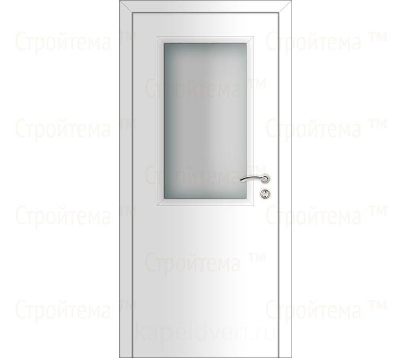 Дверь межкомнатная Капель Classic ПВХ гладкая белая с остеклением