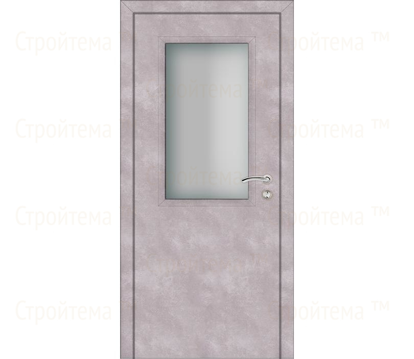 Дверь межкомнатная Капель Classic ПВХ гладкая Бетон с остеклением