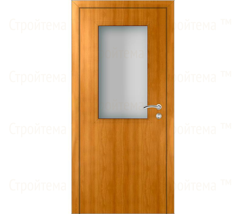 Дверь межкомнатная Капель Classic ПВХ гладкая Орех Миланский с остеклением