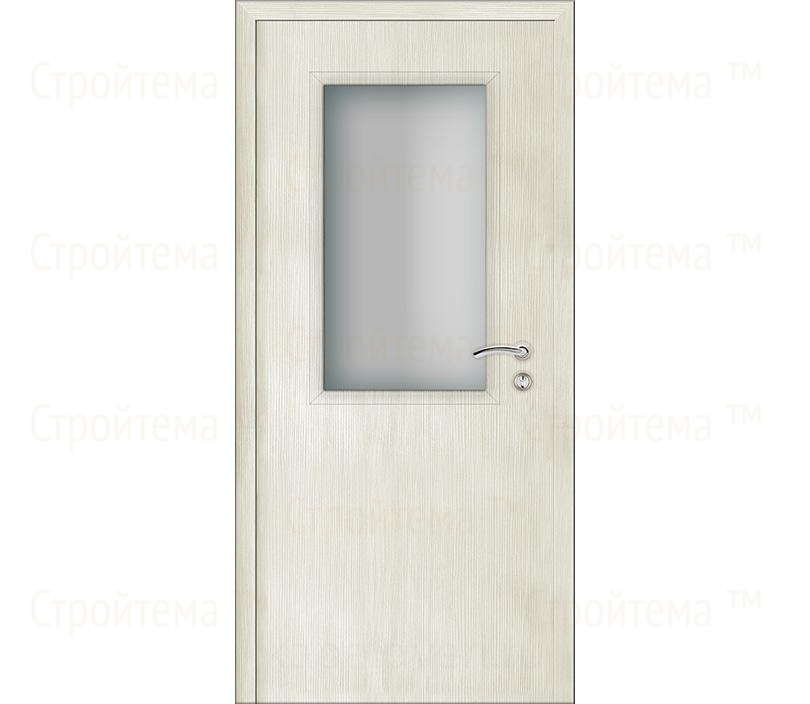 Дверь межкомнатная Капель Classic экошпон Лиственница Беленая с остеклением
