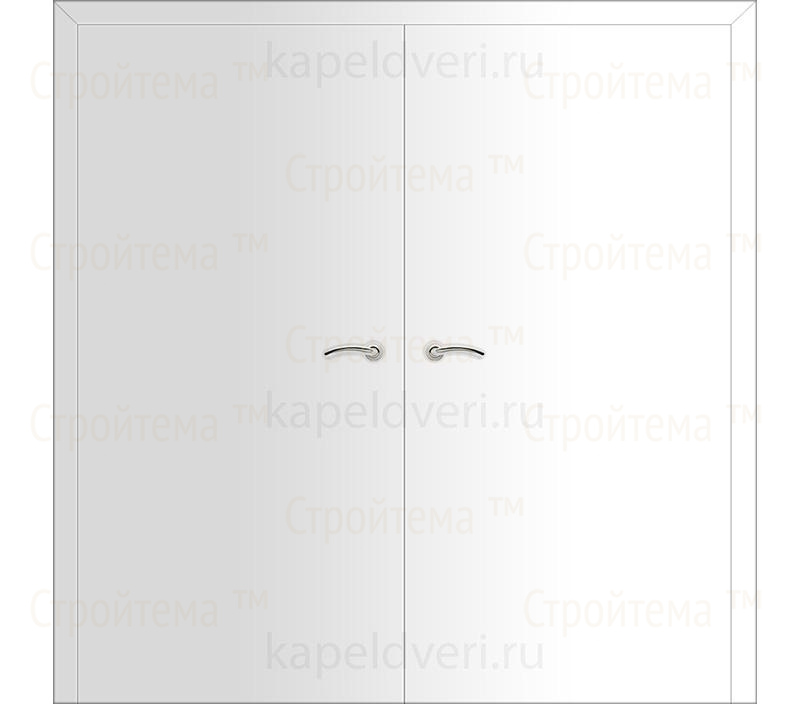 Дверь межкомнатная Капель Classic ПВХ гладкая белая двустворчатая