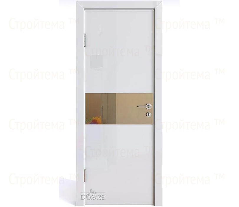 Дверь межкомнатная Линия дверей DO-501 (ДО-501) Белый глянец/зеркало Бронза