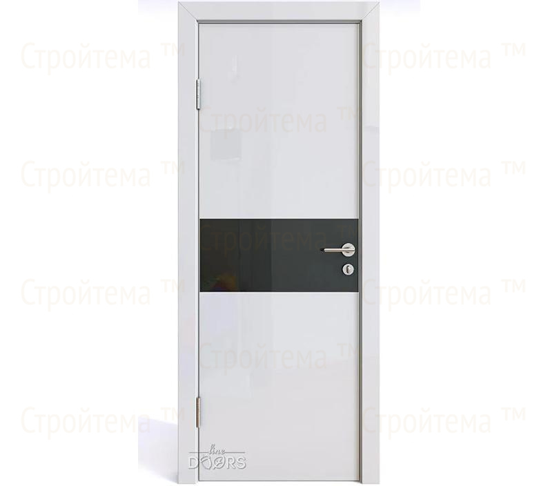 Дверь межкомнатная Линия дверей DO-501 (ДО-501) Белый глянец/стекло Черное