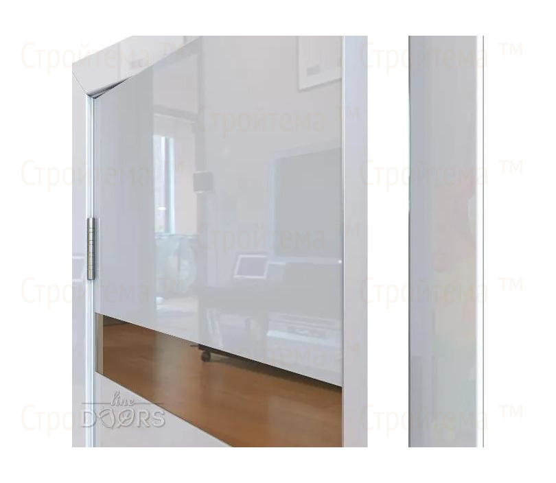 Дверь межкомнатная Линия дверей DO-502 (ДО-502) Белый глянец/зеркало Бронза