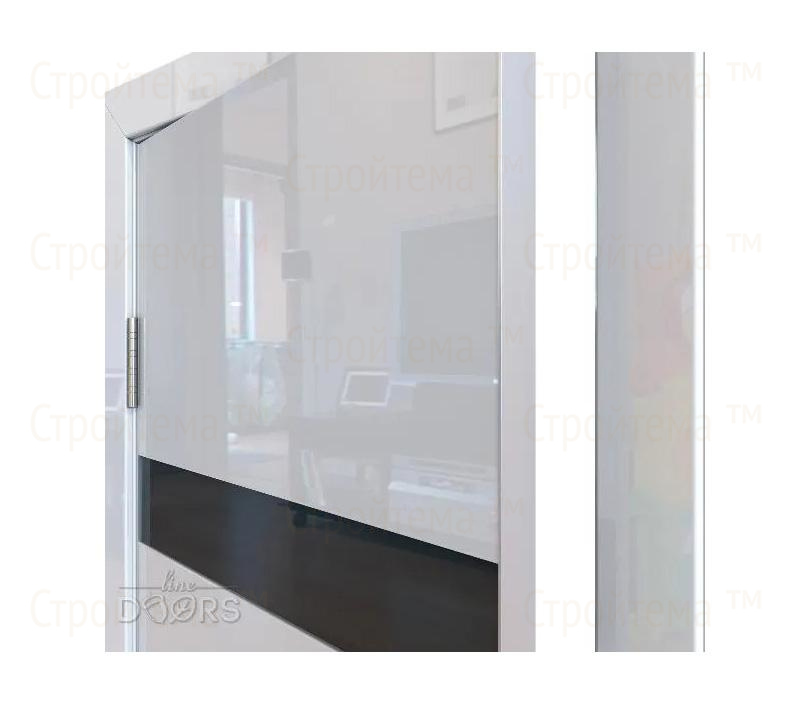 Дверь межкомнатная Линия дверей DO-502 (ДО-502) Белый глянец/стекло Черное