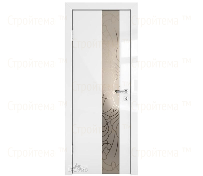 Дверь межкомнатная Линия дверей DO-504 (ДО-504) Белый глянец/вставка Веста