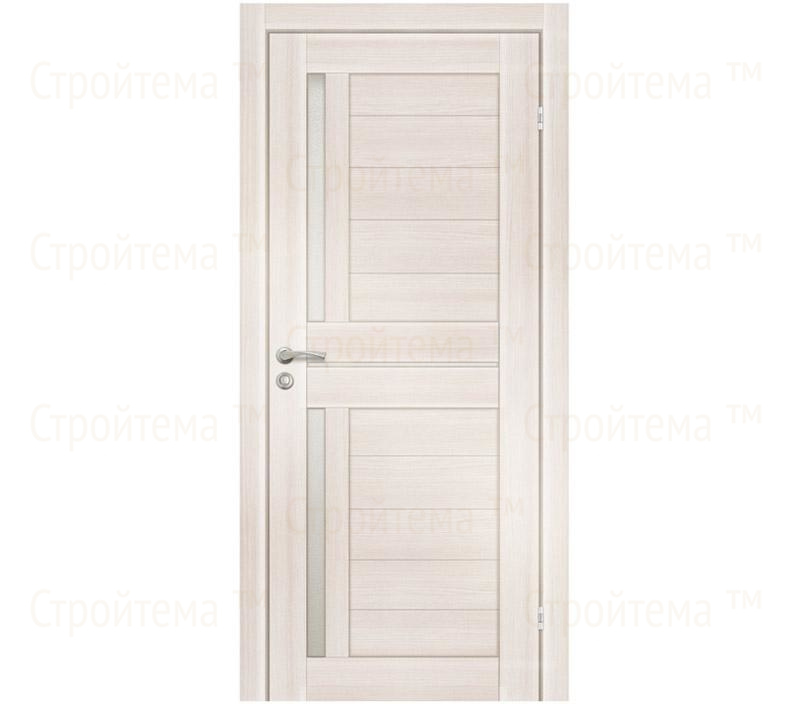 Дверь межкомнатная остекленная Olovi Орегон экошпон Дуб белый, б/п, б/ф