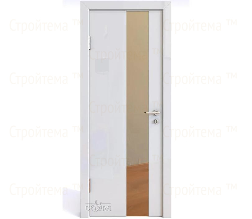 Дверь межкомнатная Линия дверей DO-504 (ДО-504) Белый глянец/зеркало Бронза