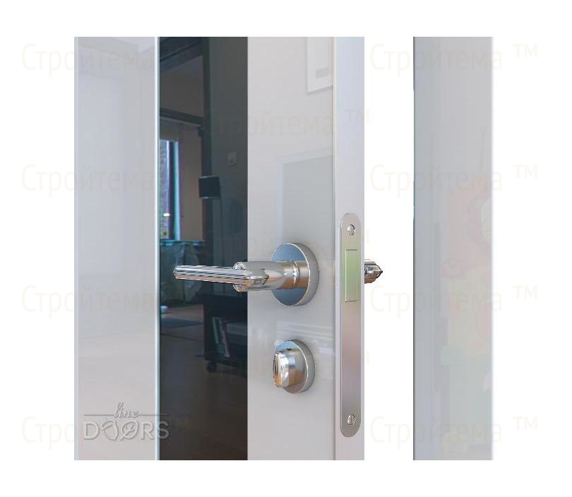 Дверь межкомнатная Линия дверей DO-504 (ДО-504) Белый глянец/стекло Черное