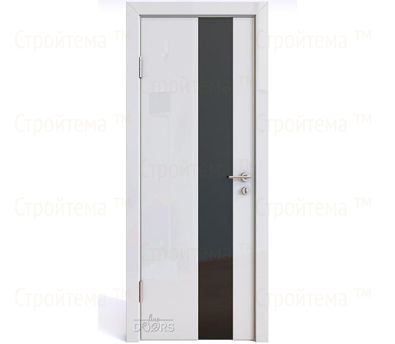Дверь межкомнатная Линия дверей DO-504 (ДО-504) Белый глянец/стекло Черное
