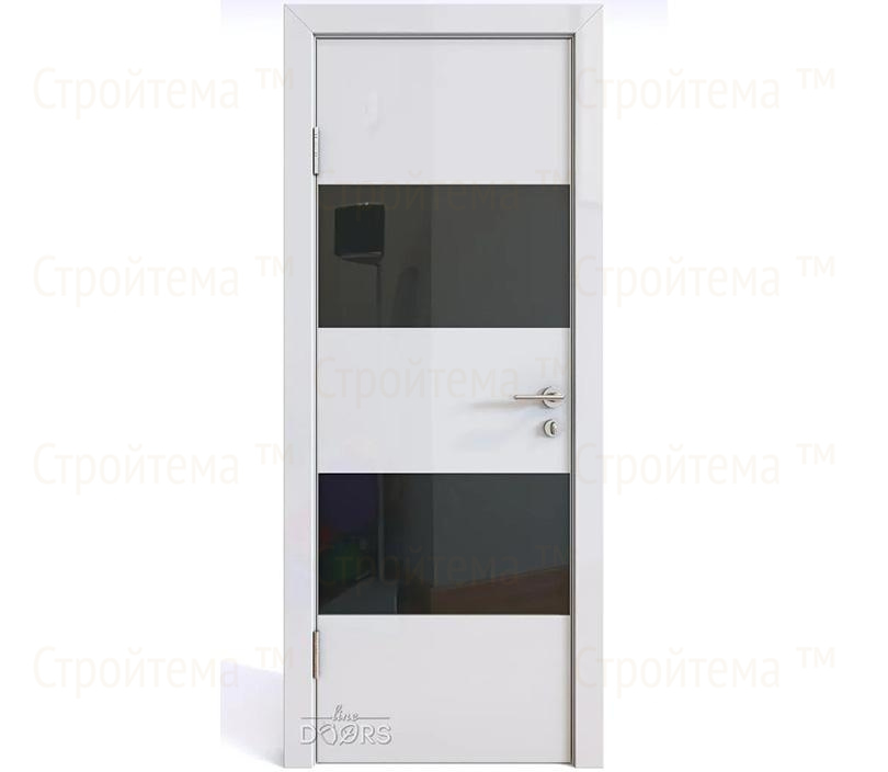 Дверь межкомнатная Линия дверей DO-508 (ДО-508) Белый глянец/стекло Черное