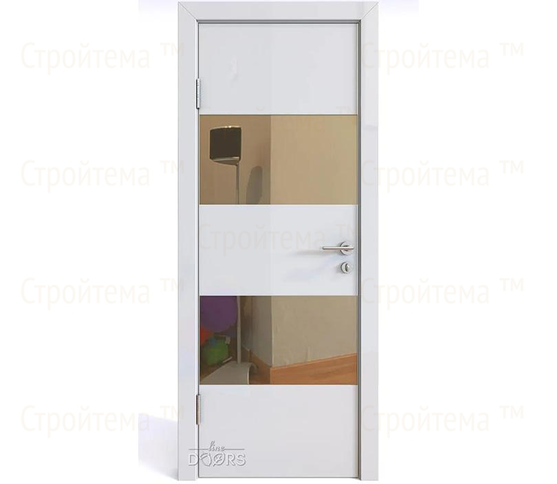 Дверь межкомнатная Линия дверей DO-508 (ДО-508) Белый глянец/зеркало Бронза