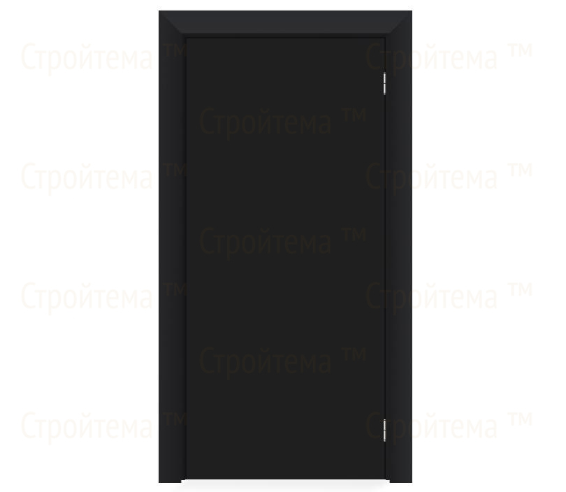 Влагостойкая дверь ПВХ EtaDoor глухая черная маятниковая одностворчатая с алюминиевой кромкой