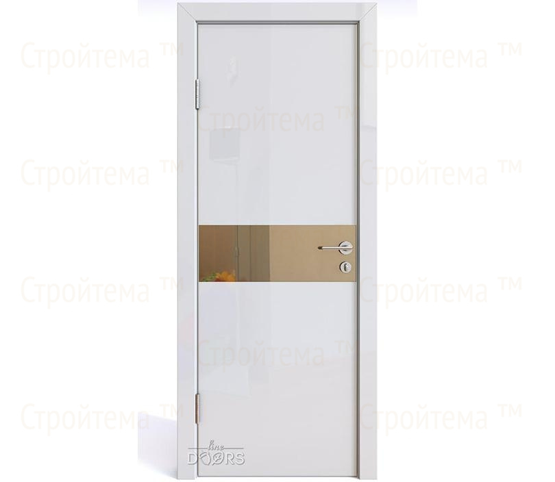 Дверь межкомнатная Линия дверей DO-509 (ДО-509) Белый глянец/зеркало Бронза