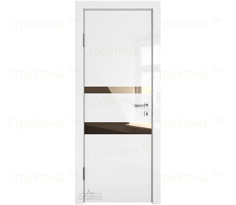 Дверь межкомнатная Линия дверей DO-512 (ДО-512) Белый глянец/зеркало Бронза