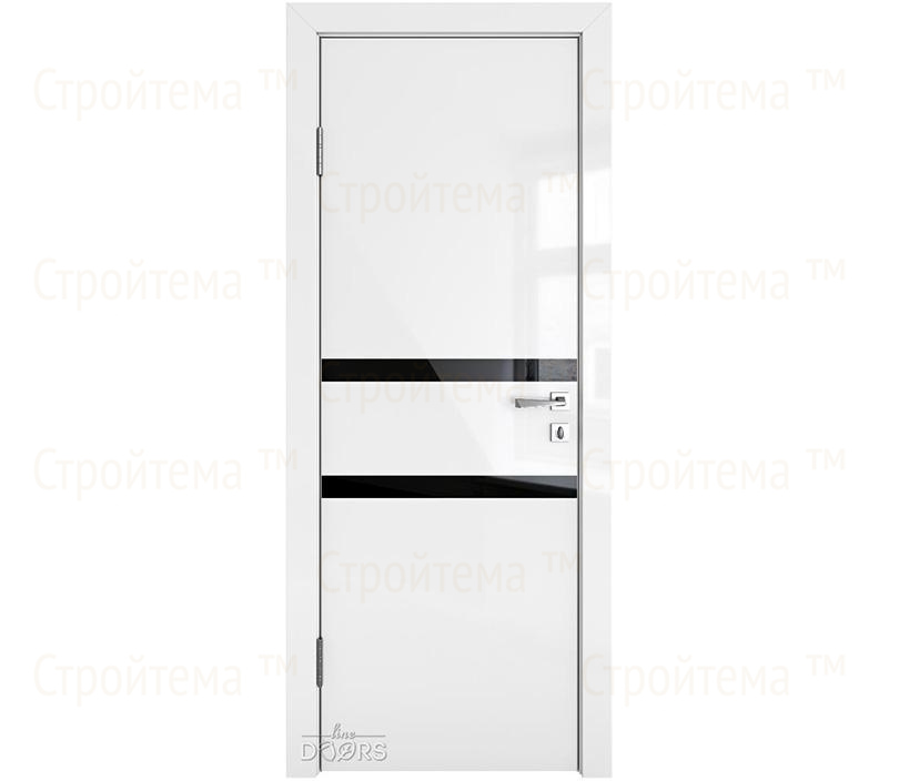 Дверь межкомнатная Линия дверей DO-513 (ДО-513) Белый глянец/стекло Черное