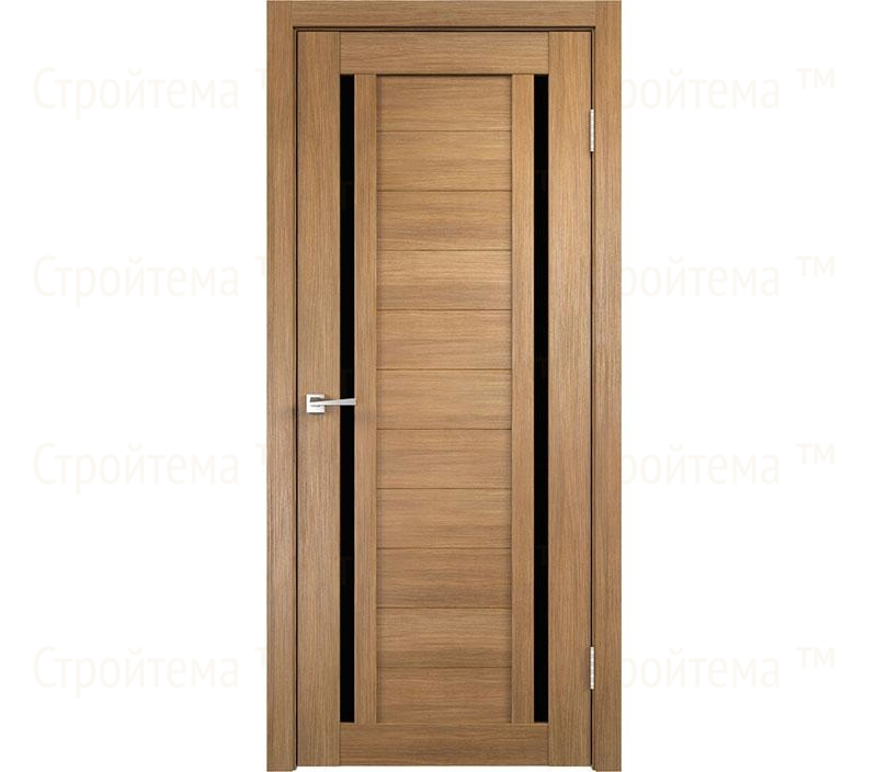 Дверь межкомнатная остекленная Velldoris Duplex 2 Дуб золотой/Лакобель черное