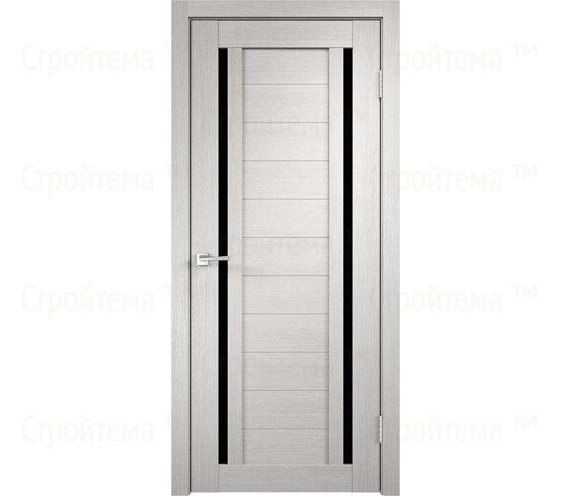 Дверь межкомнатная остекленная Velldoris Duplex 2 Дуб белый/Лакобель черное
