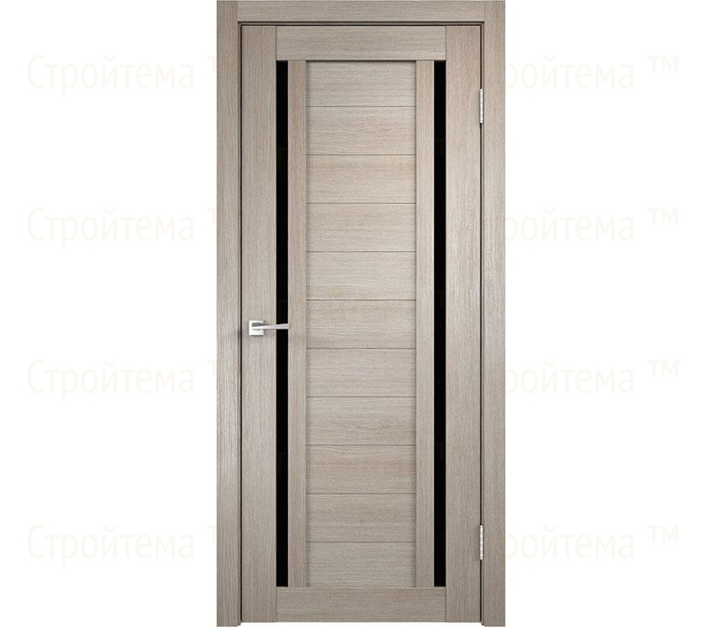 Дверь межкомнатная остекленная Velldoris Duplex 2 Капучино/Лакобель черное