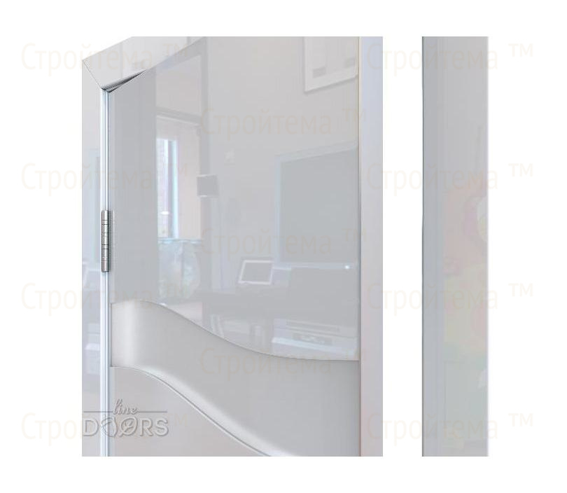Дверь межкомнатная шумоизоляционная Линия дверей DO-603 (ДО-603) Белый глянец/Cнег