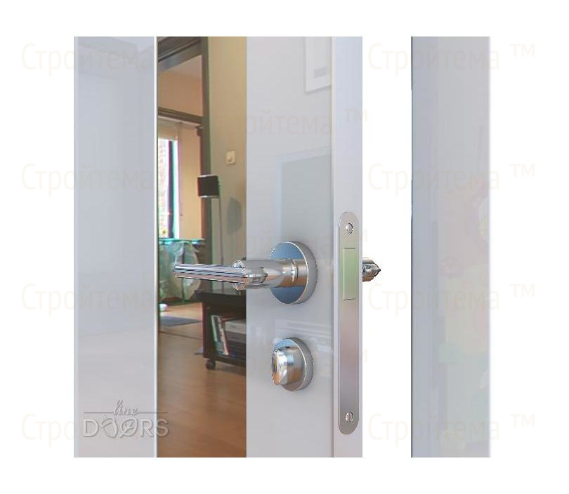 Дверь межкомнатная шумоизоляционная Линия дверей DO-604 (ДО-604) Белый глянец/зеркало Бронза