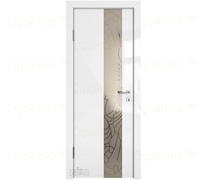 Дверь межкомнатная шумоизоляционная Линия дверей DO-604 (ДО-604) Белый глянец/вставка Веста