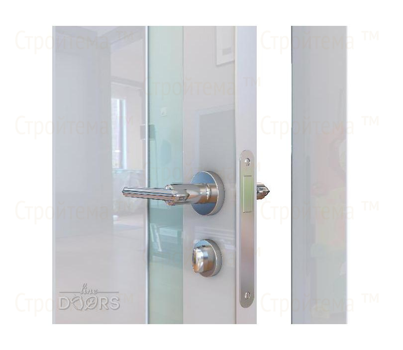 Дверь межкомнатная шумоизоляционная Линия дверей DO-607 (ДО-607) Белый глянец/стекло Белое